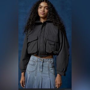 UO Crop Drawstring Hem Puffer Jacket